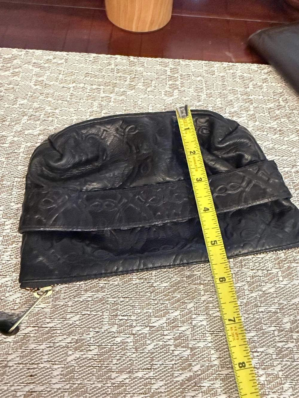 Alex and Ani embossed leather zippered pouch